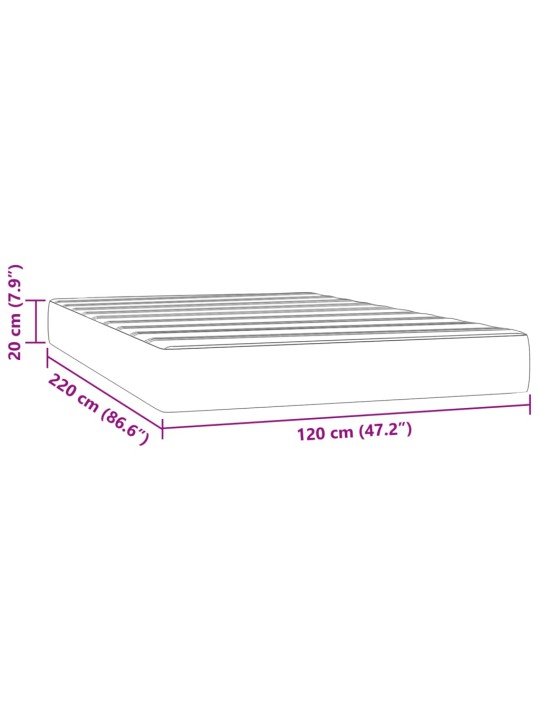 Kabatu atsperu matracis, melns, 120x220x20 cm, samts