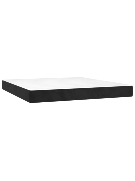 Kabatu atsperu matracis, melns, 160x220x20 cm, samts