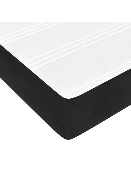 Kabatu atsperu matracis, melns, 160x220x20 cm, samts