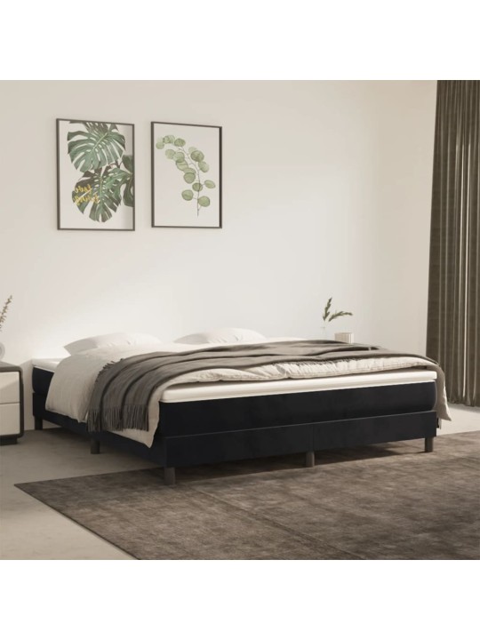 Kabatu atsperu matracis, melns, 160x220x20 cm, samts