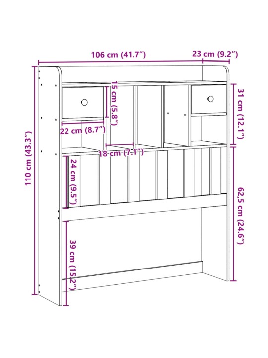 Galvgalis ar plauktiem, 100 cm, priedes masīvkoks