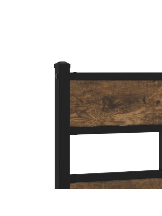 Gultas rāmis bez matrača, metāls, 90x200 cm, ozolkoka imitācija