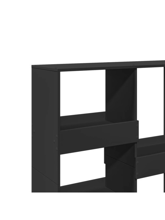 Grāmatu plaukts, aizslietnis, melns, 100x30x115 cm