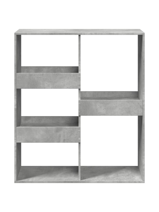 Grāmatu plaukts, aizslietnis, betona pelēks, 100x33x115 cm