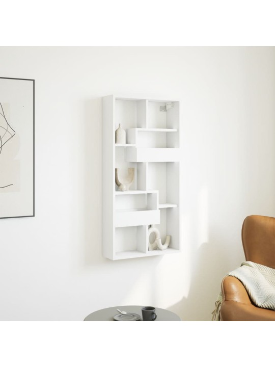 Sienas skapītis, balts, 50x15x100 cm, inženierijas koks
