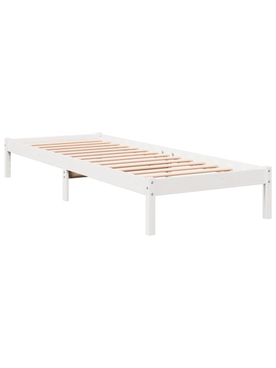 Gulta bez matrača, īpaši gara, balta, 90x220 cm, priedes koks