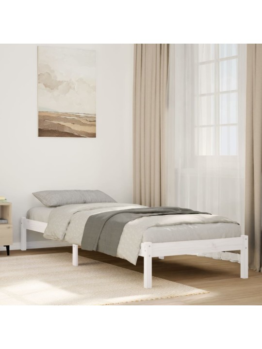 Gulta bez matrača, īpaši gara, balta, 90x220 cm, priedes koks
