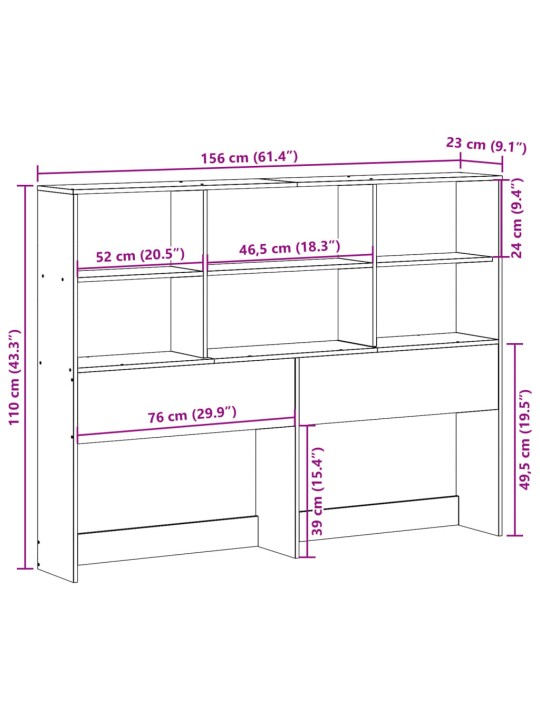 Galvgalis ar glabāšanas nodalījumiem, 150 cm, priedes masīvkoks