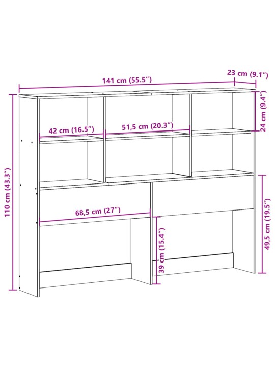 Galvgalis ar plauktiem, 135 cm, priedes masīvkoks
