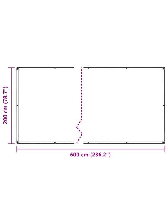 Augu vāks ar cilpām 2x6 m pvc
