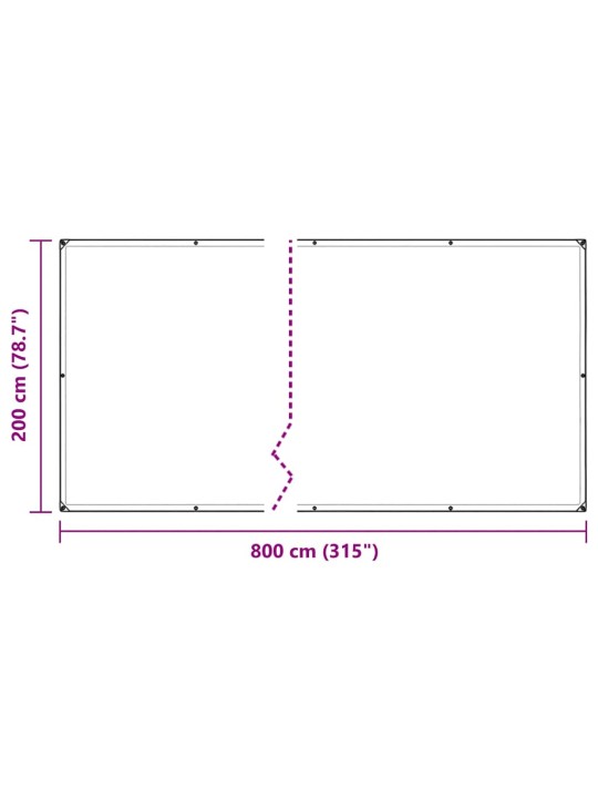 Augu pārsegs ar cilpām 2x8 m pvc