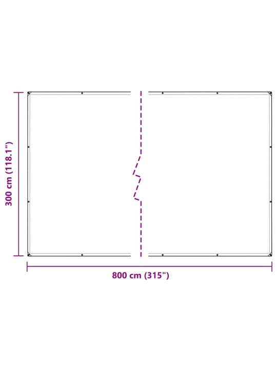 Augu pārsegs ar cilpām 3x8 m pvc