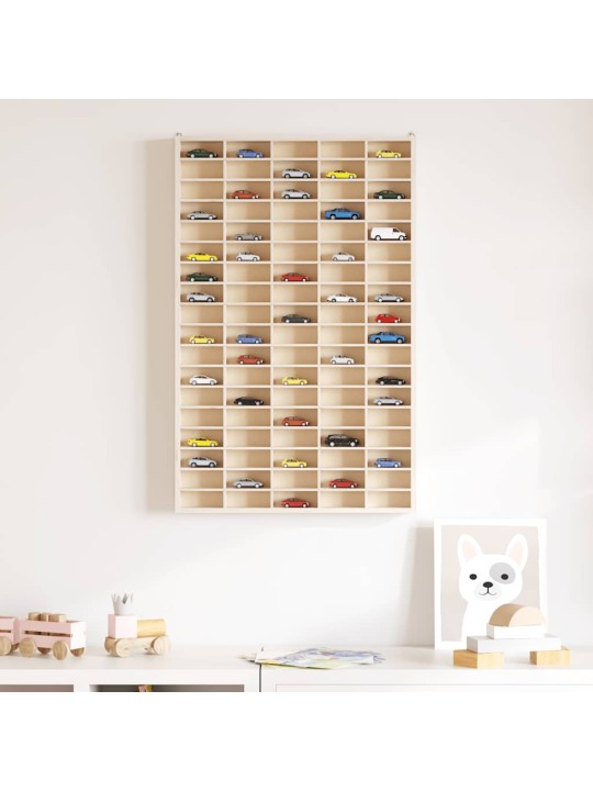 Koka kolekcionāra vitrīna ar 90 nodalījumiem 50,5x4,5x79 cm