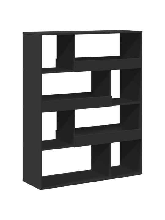 Grāmatu plaukts, melns, 100x33x125,5 cm, inženierijas koks