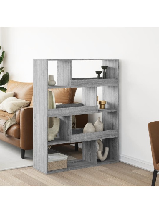 Grāmatu plaukts, pelēka koka, 100x33x125,5cm, inženierijas koks