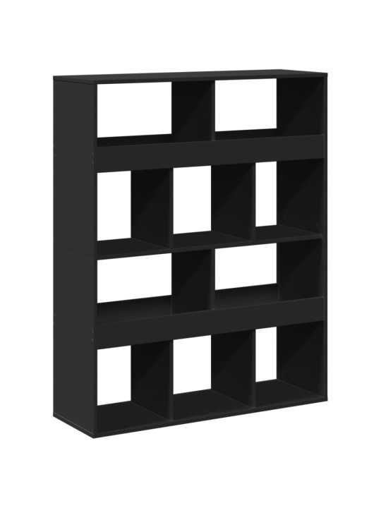 Grāmatu plaukts, melns, 100x33x125,5 cm, inženierijas koks