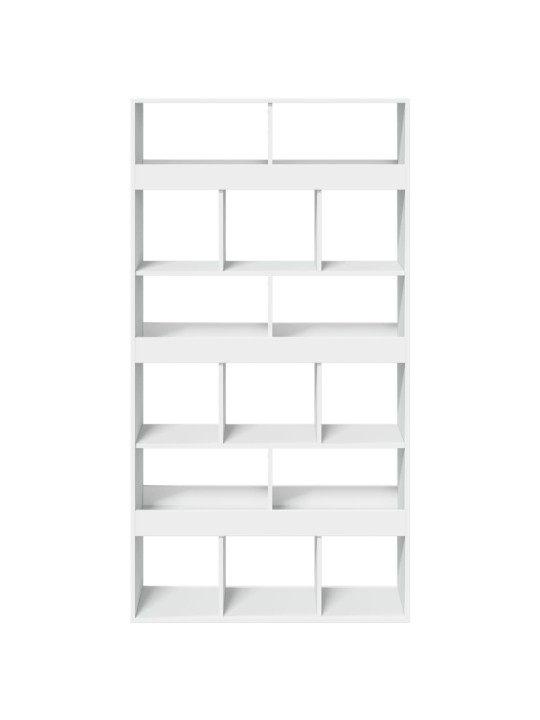 Grāmatu plaukts, balts, 100x33x187,5 cm, konstruēts koks