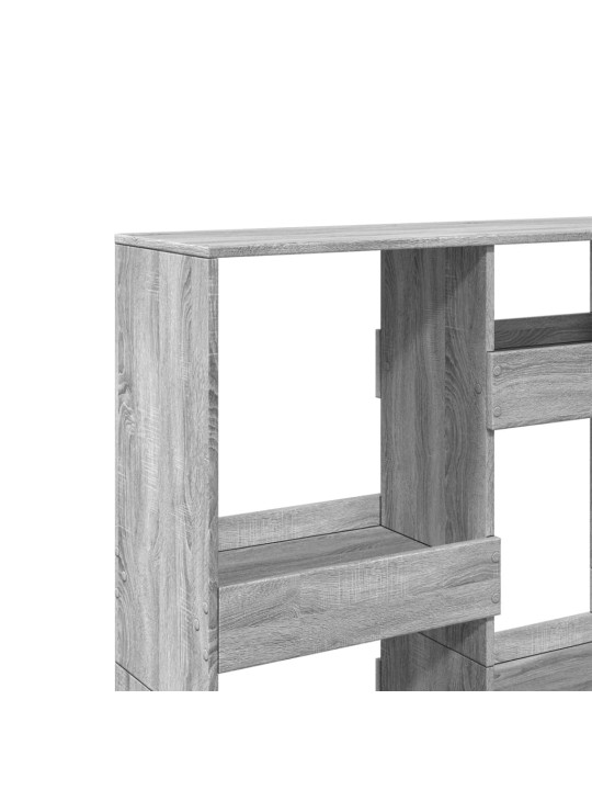 Grāmatplaukts, pelēka koka, 100x33x135 cm, inženierijas koks