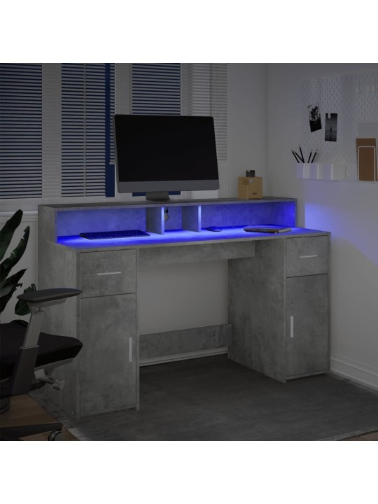 Rakstāmgalds, led, pelēks, 140x55x91 cm, inženierijas koks