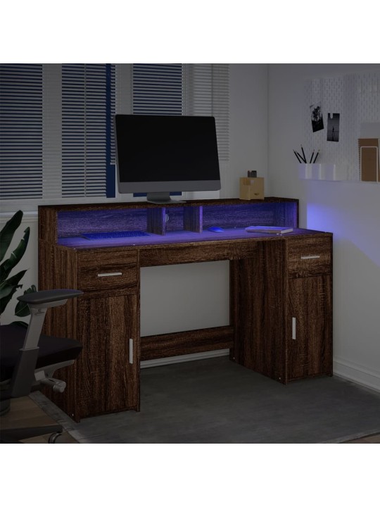 Rakstāmgalds, led, ozola krāsa, 140x55x91 cm, inženierijas koks