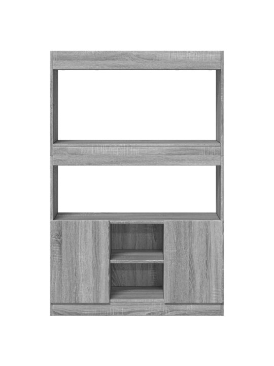 Augstais skapītis, pelēka koka, 92x33x140 cm, inženierijas koks