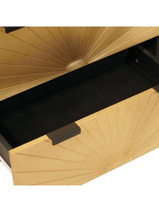 Puse 2 pcs melns un zelts 60 x 33 x 75 cm mango masīvkoks