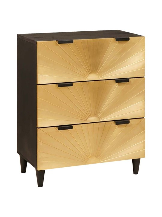 Puse 2 pcs melns un zelts 60 x 33 x 75 cm mango masīvkoks