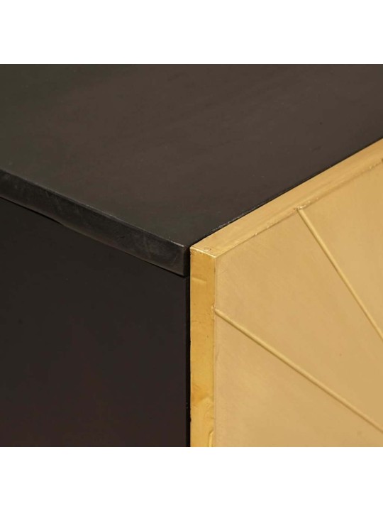 Puse 3 pcs melns un zelts 60 x 33 x 75 cm mango masīvkoks