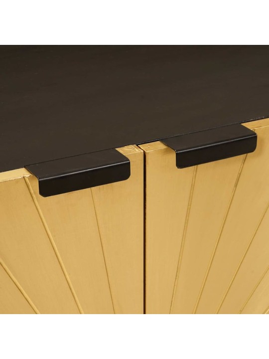 Puse 3 pcs melns un zelts 60 x 33 x 75 cm mango masīvkoks
