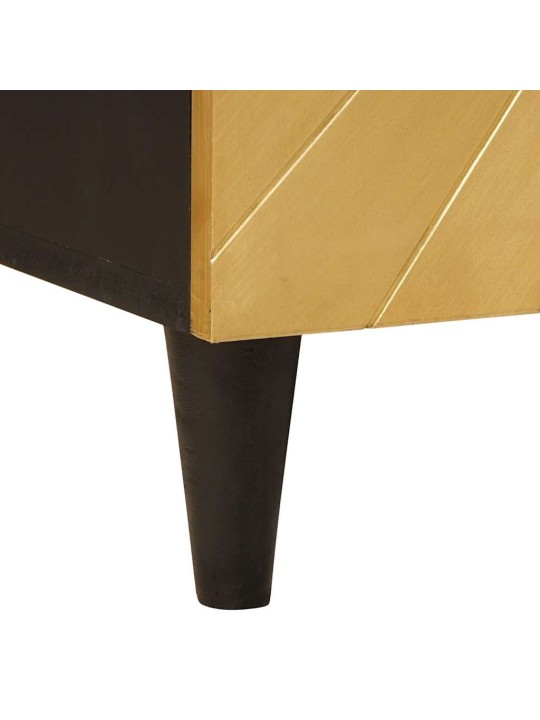 Puse 3 pcs melns un zelts 60 x 33 x 75 cm mango masīvkoks
