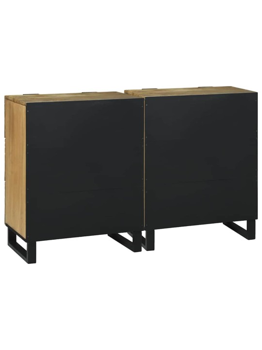 Sānu skapji 2 pcs brūna 60 x 33.5 x 75 cm mango masīvkoks
