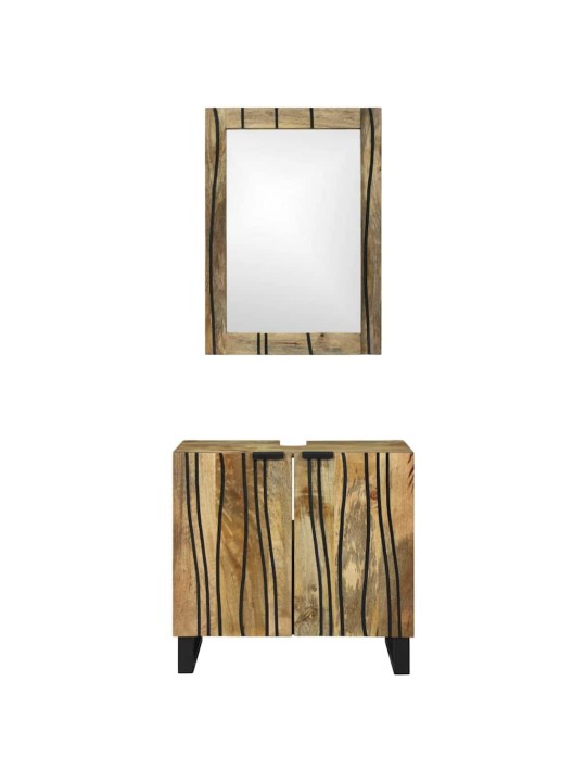 Vannas istabas mēbeļu komplekts 2 pcs brūna 62 x 33 x 58 cm