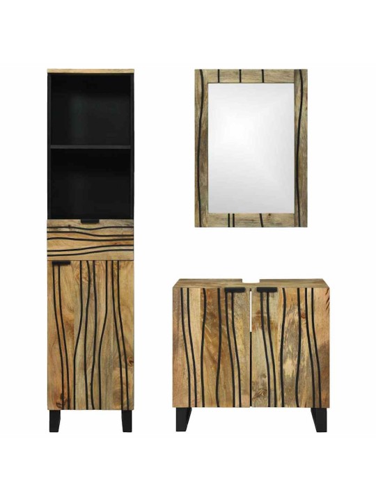 Vannas istabas mēbeļu komplekts 3 pcs brūna 38 x 33 x 160 cm