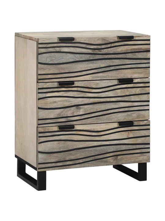 Sānu skapji 2 pcs balts 60 x 33.5 x 75 cm mango masīvkoks