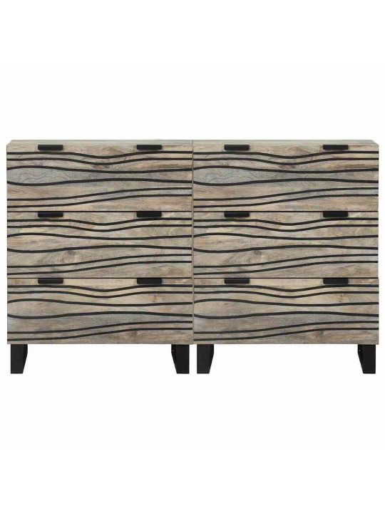 Sānu skapji 2 pcs balts 60 x 33.5 x 75 cm mango masīvkoks