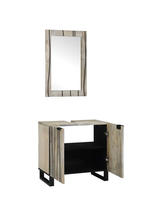 Vannas istabas mēbeļu komplekts 2 pcs balts 62 x 33 x 58 cm