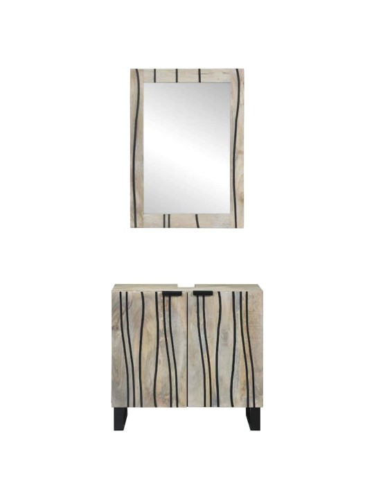 Vannas istabas mēbeļu komplekts 2 pcs balts 62 x 33 x 58 cm