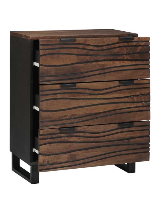 Sānu skapji 2 pcs brūna 60 x 33.5 x 75 cm mango masīvkoks