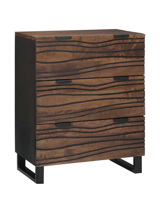 Sānu skapji 2 pcs brūna 60 x 33.5 x 75 cm mango masīvkoks