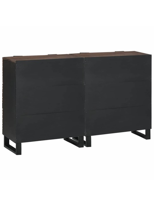 Sānu skapji 2 pcs brūna 60 x 33.5 x 75 cm mango masīvkoks