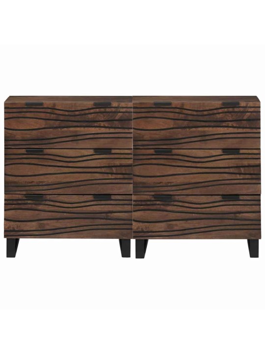 Sānu skapji 2 pcs brūna 60 x 33.5 x 75 cm mango masīvkoks