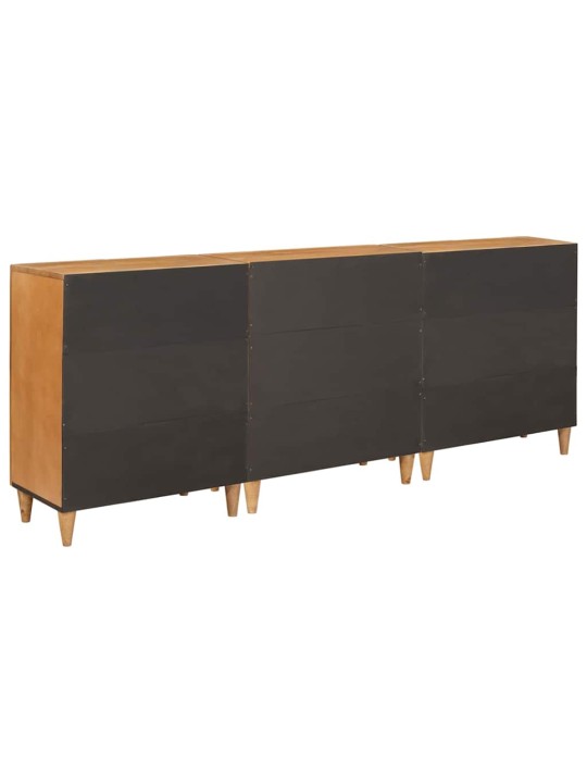 Puse 3 pcs brūna 60 x 33 x 75 cm mango masīvkoks