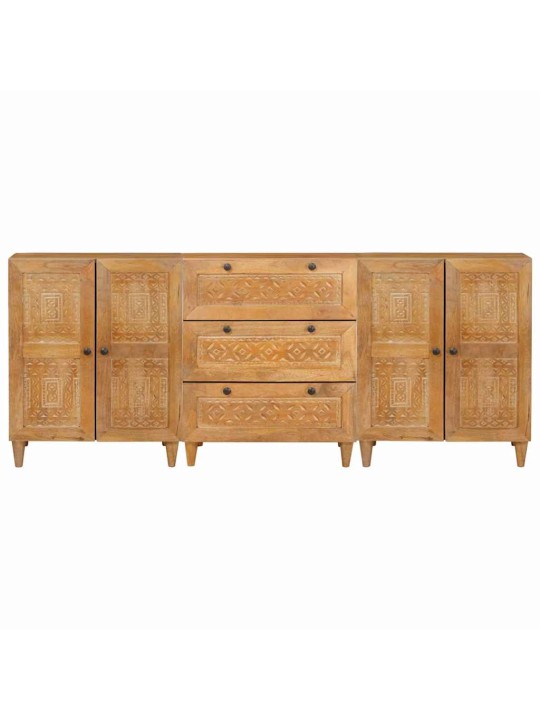 Puse 3 pcs brūna 60 x 33 x 75 cm mango masīvkoks