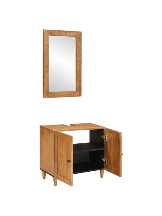 Vannas istabas mēbeļu komplekts 2 pcs brūna 62 x 33 x 58 cm