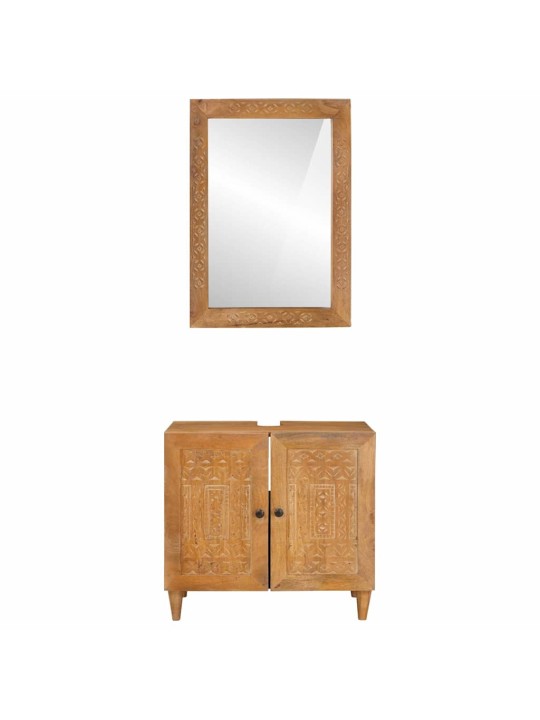 Vannas istabas mēbeļu komplekts 2 pcs brūna 62 x 33 x 58 cm