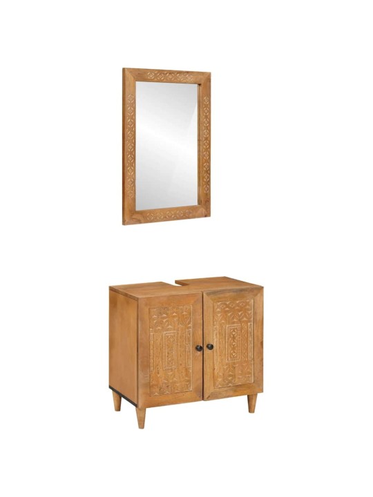 Vannas istabas mēbeļu komplekts 2 pcs brūna 62 x 33 x 58 cm