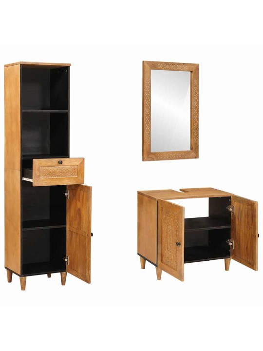 Vannas istabas mēbeļu komplekts 3 pcs brūna 38 x 33 x 160 cm