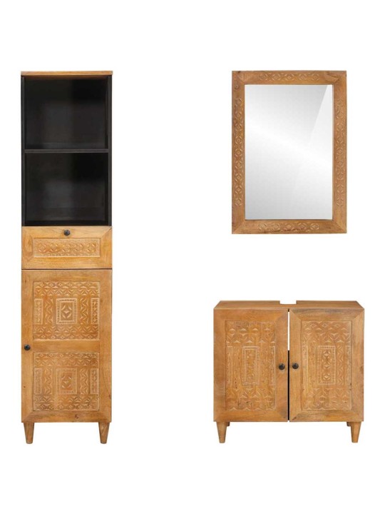 Vannas istabas mēbeļu komplekts 3 pcs brūna 38 x 33 x 160 cm