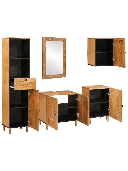 Vannas istabas mēbeļu komplekts 5 pcs brūna 38 x 33 x 160 cm