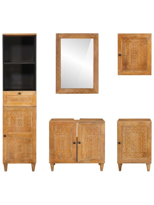 Vannas istabas mēbeļu komplekts 5 pcs brūna 38 x 33 x 160 cm